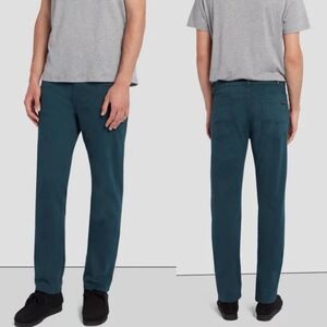 7 For All Mankind Mens Slimmy Jeans Green‎ Size 34 x 32 Denim Straight Leg Pants